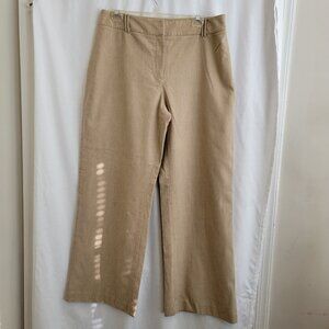 Ann Taylor Loft Women's Wool Blend Tan Wide Leg Pants Size 14 Plus Size